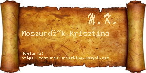 Moszurák Krisztina névjegykártya